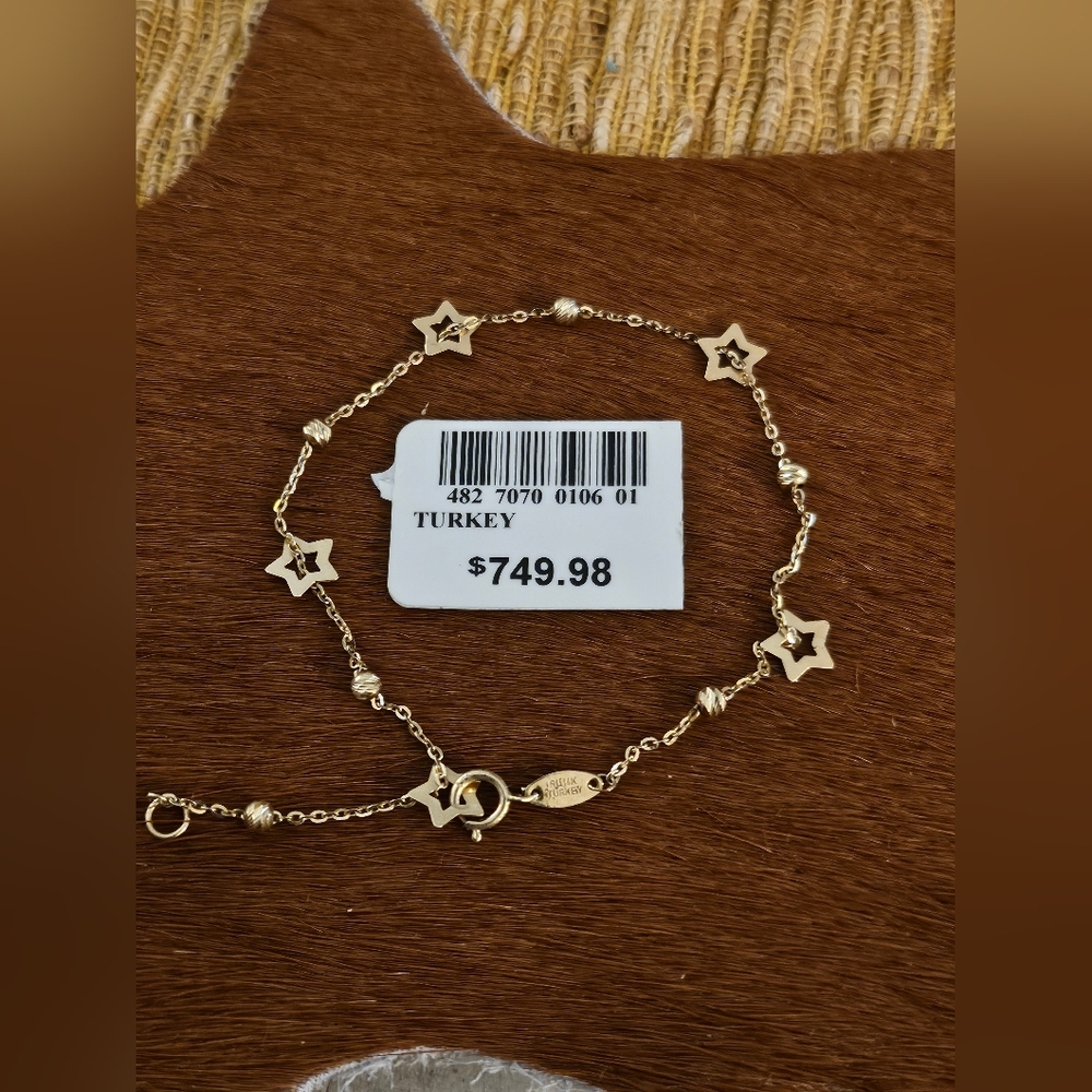 New Turkey made 14k star bracelet